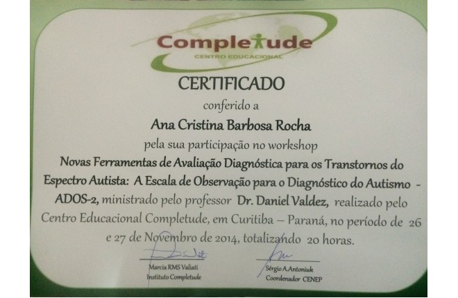 ADOS - 2 Diagnstico do Espectro Autista.