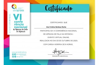 VI Conferncia Nacional de apraxia de Fala na Infncia